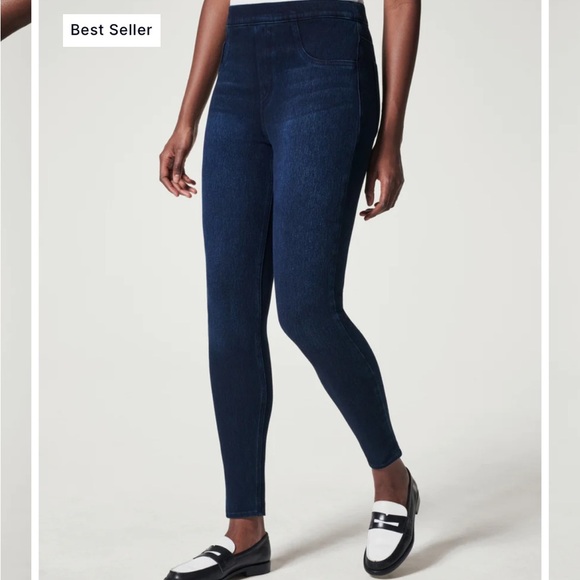 Womens SPANX Dark Blue Jean-ish Ankle Leggings - Picture 4 of 10